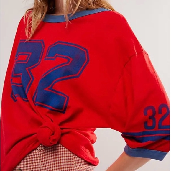 NWOT Free People x Ragabond Lost & Found Ringer Tee in Vintage Red Size Medium - Picture 11 of 11